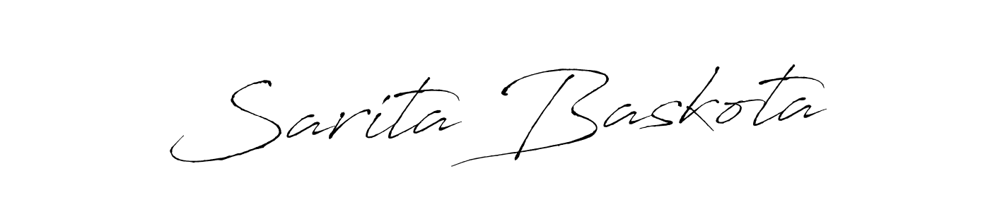The best way (Antro_Vectra) to make a short signature is to pick only two or three words in your name. The name Sarita Baskota include a total of six letters. For converting this name. Sarita Baskota signature style 6 images and pictures png