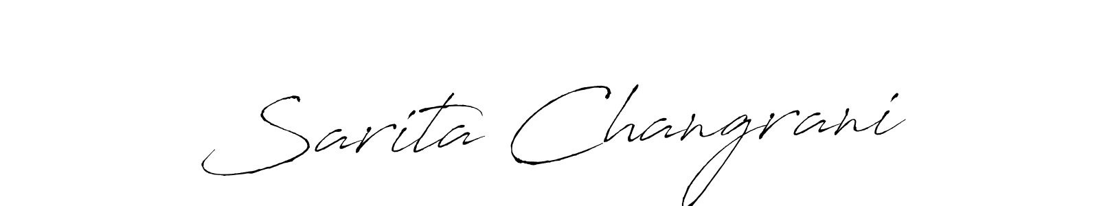 if you are searching for the best signature style for your name Sarita Changrani. so please give up your signature search. here we have designed multiple signature styles  using Antro_Vectra. Sarita Changrani signature style 6 images and pictures png