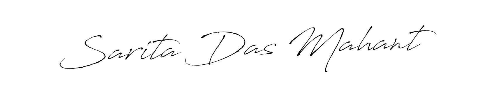 The best way (Antro_Vectra) to make a short signature is to pick only two or three words in your name. The name Sarita Das Mahant include a total of six letters. For converting this name. Sarita Das Mahant signature style 6 images and pictures png