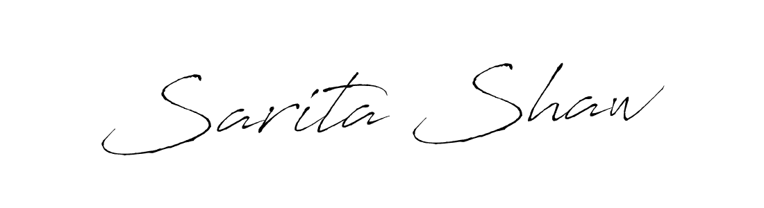 The best way (Antro_Vectra) to make a short signature is to pick only two or three words in your name. The name Sarita Shaw include a total of six letters. For converting this name. Sarita Shaw signature style 6 images and pictures png