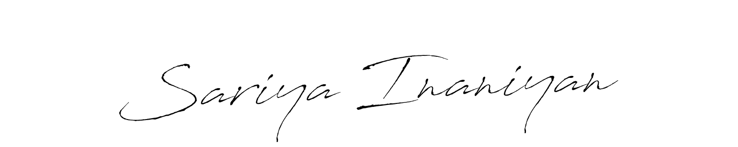 How to make Sariya Inaniyan signature? Antro_Vectra is a professional autograph style. Create handwritten signature for Sariya Inaniyan name. Sariya Inaniyan signature style 6 images and pictures png