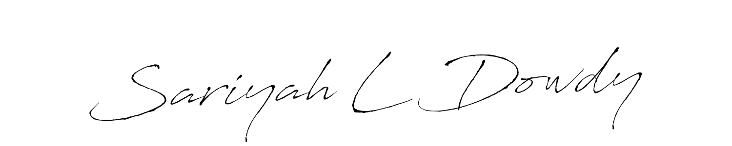 How to make Sariyah L Dowdy name signature. Use Antro_Vectra style for creating short signs online. This is the latest handwritten sign. Sariyah L Dowdy signature style 6 images and pictures png