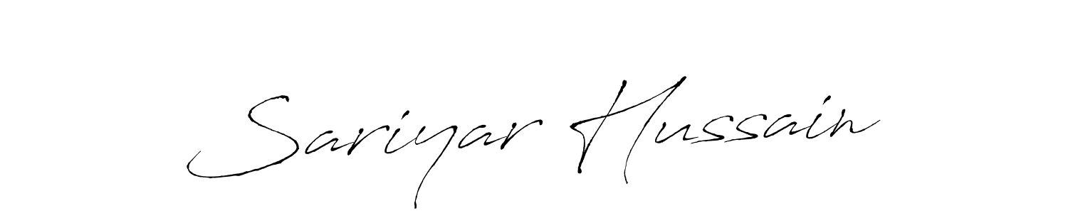 Create a beautiful signature design for name Sariyar Hussain. With this signature (Antro_Vectra) fonts, you can make a handwritten signature for free. Sariyar Hussain signature style 6 images and pictures png