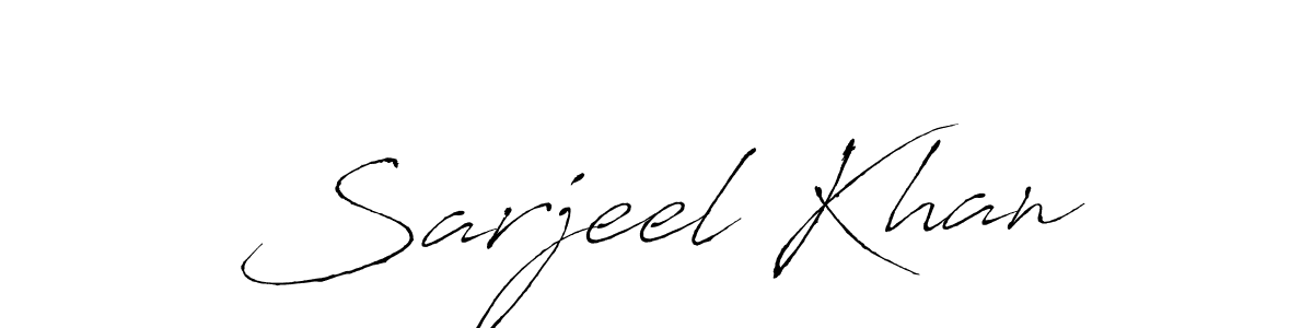 Make a beautiful signature design for name Sarjeel Khan. With this signature (Antro_Vectra) style, you can create a handwritten signature for free. Sarjeel Khan signature style 6 images and pictures png