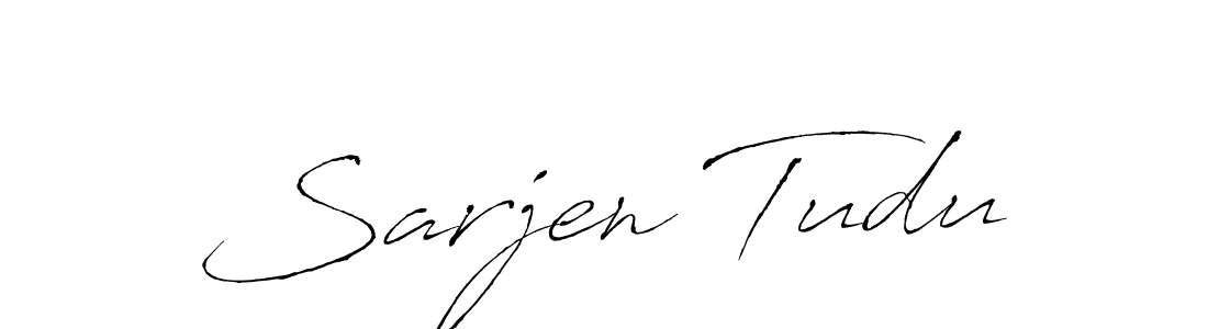 Make a beautiful signature design for name Sarjen Tudu. With this signature (Antro_Vectra) style, you can create a handwritten signature for free. Sarjen Tudu signature style 6 images and pictures png