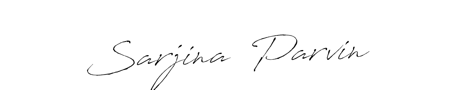 Antro_Vectra is a professional signature style that is perfect for those who want to add a touch of class to their signature. It is also a great choice for those who want to make their signature more unique. Get Sarjina  Parvin name to fancy signature for free. Sarjina  Parvin signature style 6 images and pictures png