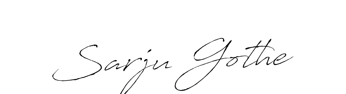 How to make Sarju Gothe name signature. Use Antro_Vectra style for creating short signs online. This is the latest handwritten sign. Sarju Gothe signature style 6 images and pictures png