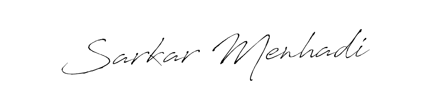 Make a beautiful signature design for name Sarkar Menhadi. With this signature (Antro_Vectra) style, you can create a handwritten signature for free. Sarkar Menhadi signature style 6 images and pictures png