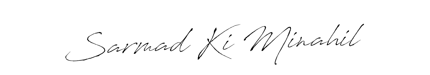 Design your own signature with our free online signature maker. With this signature software, you can create a handwritten (Antro_Vectra) signature for name Sarmad Ki Minahil. Sarmad Ki Minahil signature style 6 images and pictures png