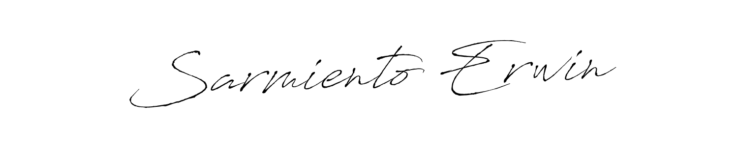 It looks lik you need a new signature style for name Sarmiento Erwin. Design unique handwritten (Antro_Vectra) signature with our free signature maker in just a few clicks. Sarmiento Erwin signature style 6 images and pictures png