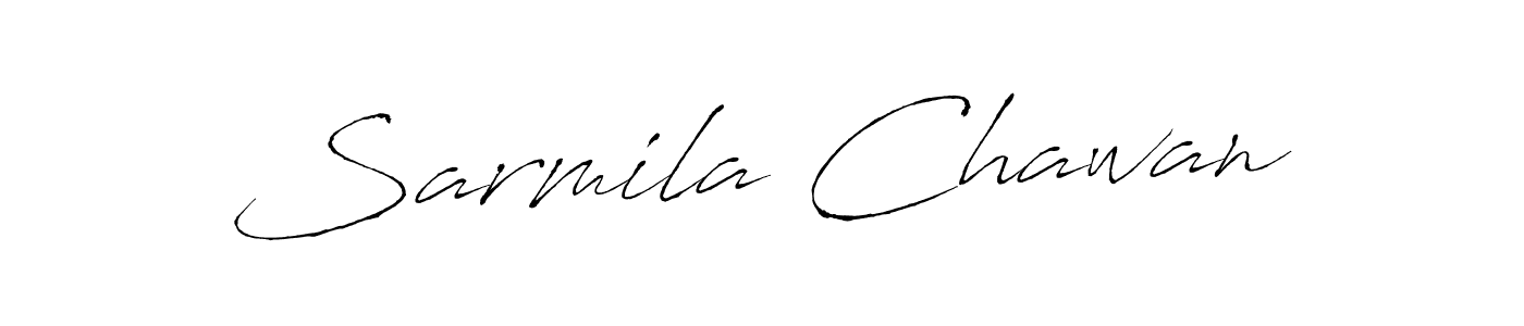 How to make Sarmila Chawan name signature. Use Antro_Vectra style for creating short signs online. This is the latest handwritten sign. Sarmila Chawan signature style 6 images and pictures png