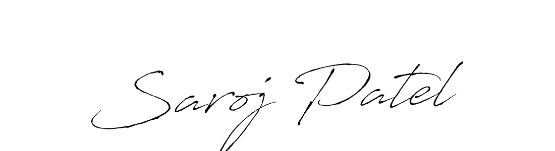 How to make Saroj Patel name signature. Use Antro_Vectra style for creating short signs online. This is the latest handwritten sign. Saroj Patel signature style 6 images and pictures png