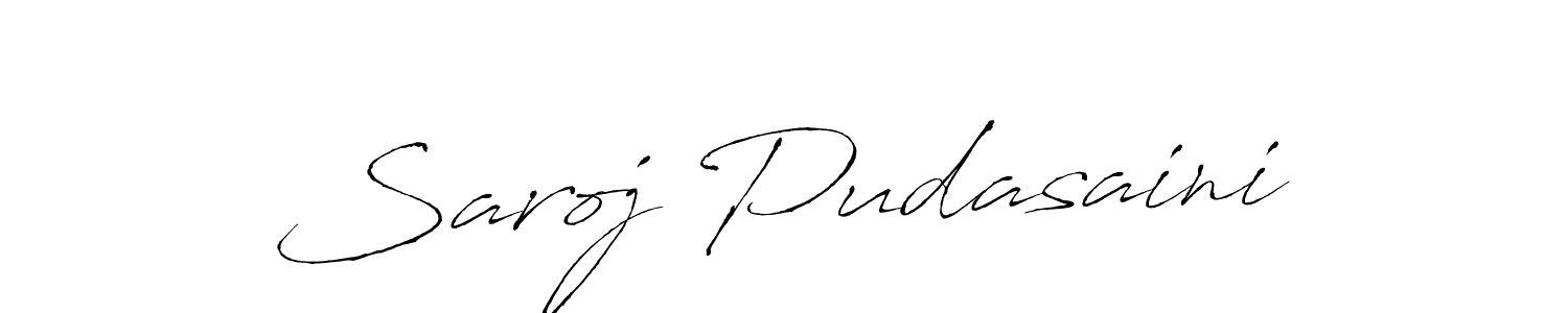 How to make Saroj Pudasaini name signature. Use Antro_Vectra style for creating short signs online. This is the latest handwritten sign. Saroj Pudasaini signature style 6 images and pictures png