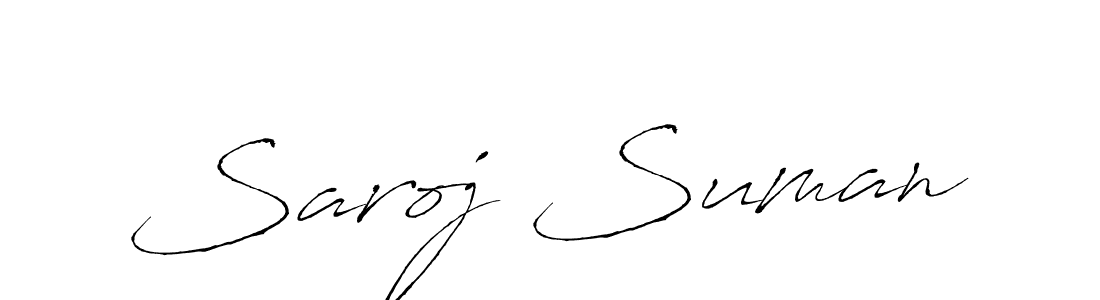 Use a signature maker to create a handwritten signature online. With this signature software, you can design (Antro_Vectra) your own signature for name Saroj Suman. Saroj Suman signature style 6 images and pictures png