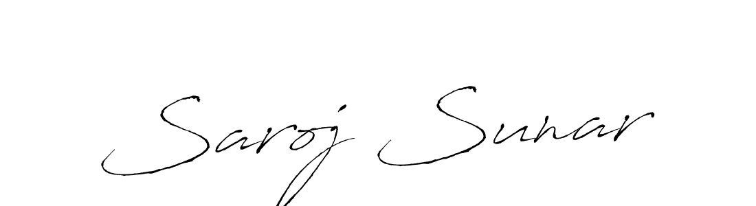 The best way (Antro_Vectra) to make a short signature is to pick only two or three words in your name. The name Saroj Sunar include a total of six letters. For converting this name. Saroj Sunar signature style 6 images and pictures png