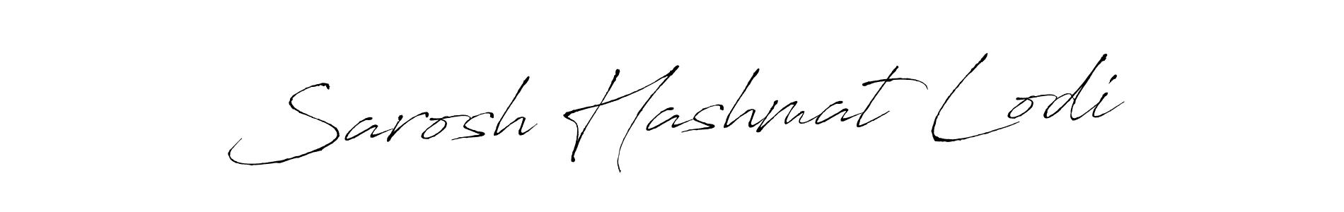 Make a beautiful signature design for name Sarosh Hashmat Lodi. With this signature (Antro_Vectra) style, you can create a handwritten signature for free. Sarosh Hashmat Lodi signature style 6 images and pictures png