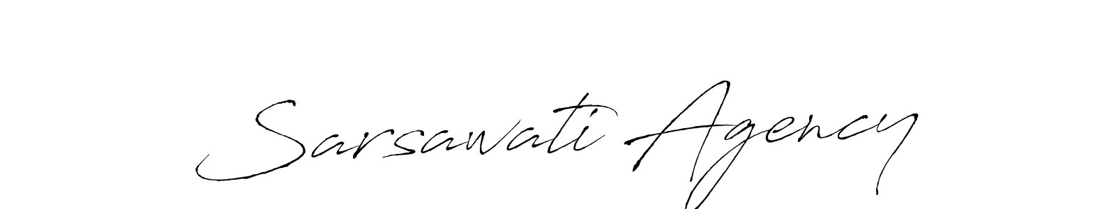 You should practise on your own different ways (Antro_Vectra) to write your name (Sarsawati Agency) in signature. don't let someone else do it for you. Sarsawati Agency signature style 6 images and pictures png