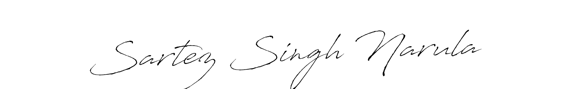 Create a beautiful signature design for name Sartez Singh Narula. With this signature (Antro_Vectra) fonts, you can make a handwritten signature for free. Sartez Singh Narula signature style 6 images and pictures png