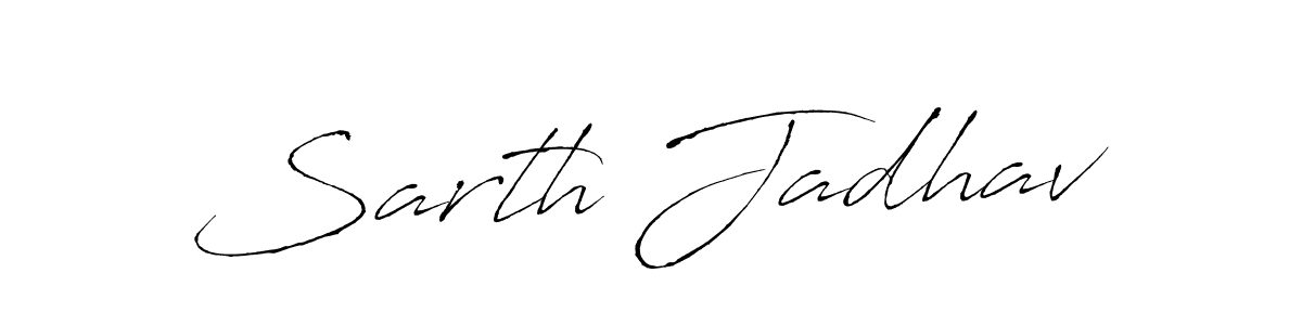 Also You can easily find your signature by using the search form. We will create Sarth Jadhav name handwritten signature images for you free of cost using Antro_Vectra sign style. Sarth Jadhav signature style 6 images and pictures png