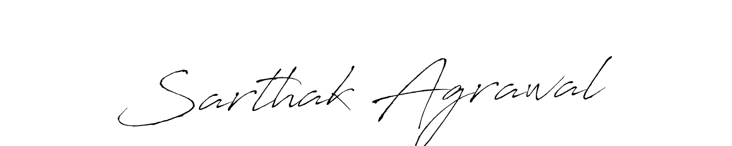 Make a beautiful signature design for name Sarthak Agrawal. With this signature (Antro_Vectra) style, you can create a handwritten signature for free. Sarthak Agrawal signature style 6 images and pictures png