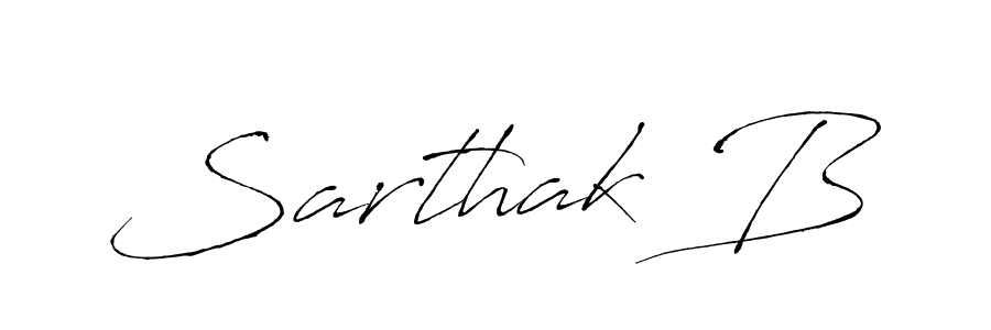 How to make Sarthak B name signature. Use Antro_Vectra style for creating short signs online. This is the latest handwritten sign. Sarthak B signature style 6 images and pictures png