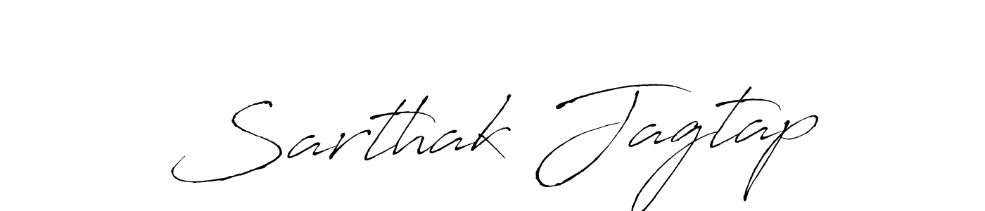 How to make Sarthak Jagtap name signature. Use Antro_Vectra style for creating short signs online. This is the latest handwritten sign. Sarthak Jagtap signature style 6 images and pictures png