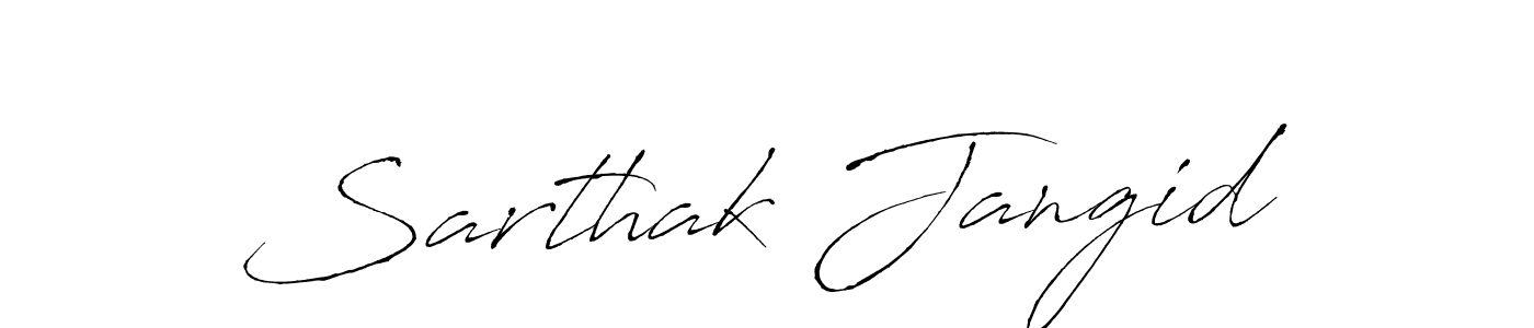 The best way (Antro_Vectra) to make a short signature is to pick only two or three words in your name. The name Sarthak Jangid include a total of six letters. For converting this name. Sarthak Jangid signature style 6 images and pictures png