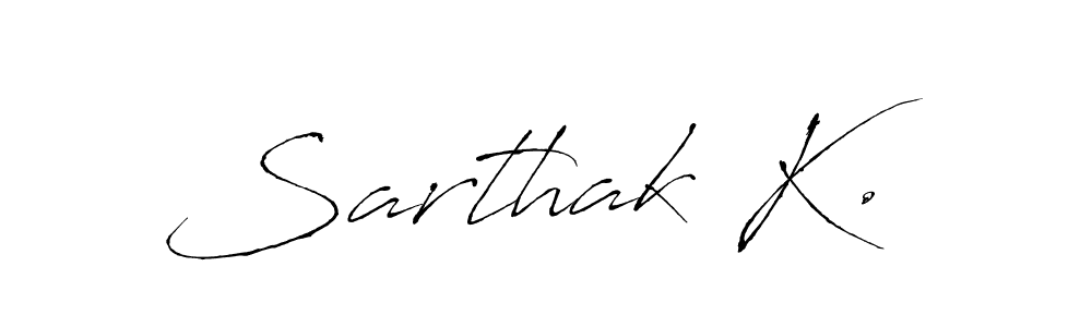 Similarly Antro_Vectra is the best handwritten signature design. Signature creator online .You can use it as an online autograph creator for name Sarthak K.. Sarthak K. signature style 6 images and pictures png