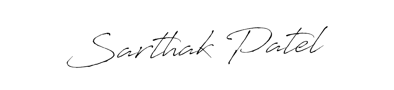 Make a beautiful signature design for name Sarthak Patel. With this signature (Antro_Vectra) style, you can create a handwritten signature for free. Sarthak Patel signature style 6 images and pictures png