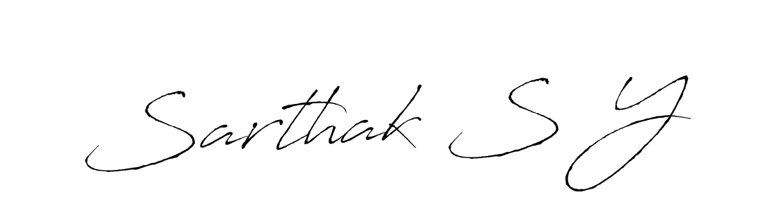 Make a beautiful signature design for name Sarthak S Y. With this signature (Antro_Vectra) style, you can create a handwritten signature for free. Sarthak S Y signature style 6 images and pictures png
