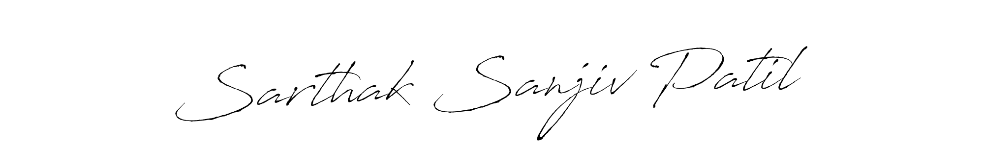 This is the best signature style for the Sarthak Sanjiv Patil name. Also you like these signature font (Antro_Vectra). Mix name signature. Sarthak Sanjiv Patil signature style 6 images and pictures png