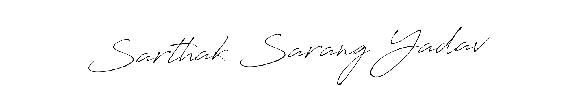 Make a beautiful signature design for name Sarthak Sarang Yadav. With this signature (Antro_Vectra) style, you can create a handwritten signature for free. Sarthak Sarang Yadav signature style 6 images and pictures png