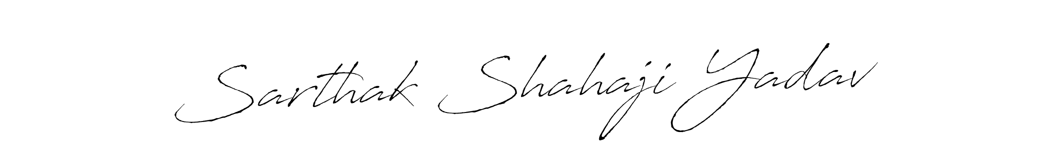 This is the best signature style for the Sarthak Shahaji Yadav name. Also you like these signature font (Antro_Vectra). Mix name signature. Sarthak Shahaji Yadav signature style 6 images and pictures png