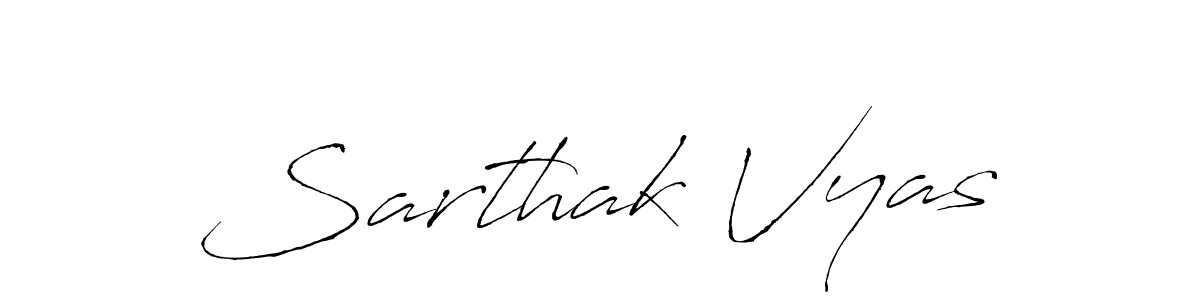 The best way (Antro_Vectra) to make a short signature is to pick only two or three words in your name. The name Sarthak Vyas include a total of six letters. For converting this name. Sarthak Vyas signature style 6 images and pictures png