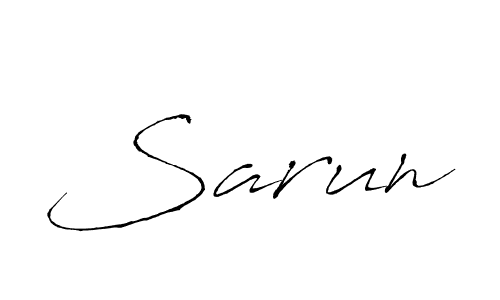 Make a beautiful signature design for name Sarun. With this signature (Antro_Vectra) style, you can create a handwritten signature for free. Sarun signature style 6 images and pictures png