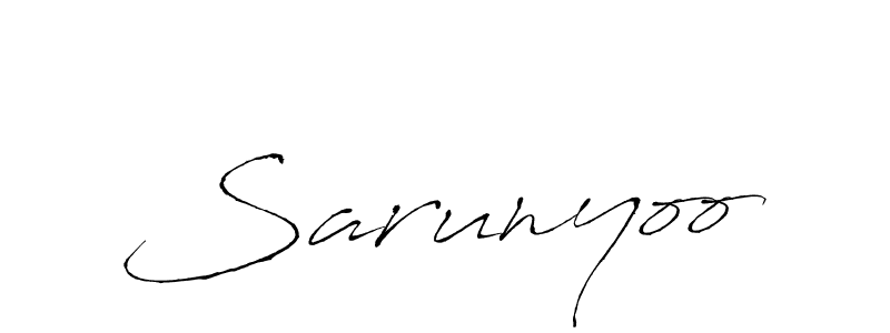 How to make Sarunyoo name signature. Use Antro_Vectra style for creating short signs online. This is the latest handwritten sign. Sarunyoo signature style 6 images and pictures png