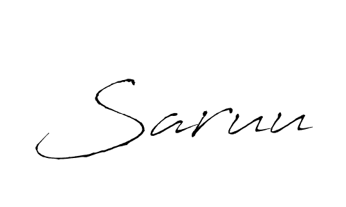 Antro_Vectra is a professional signature style that is perfect for those who want to add a touch of class to their signature. It is also a great choice for those who want to make their signature more unique. Get Saruu name to fancy signature for free. Saruu signature style 6 images and pictures png