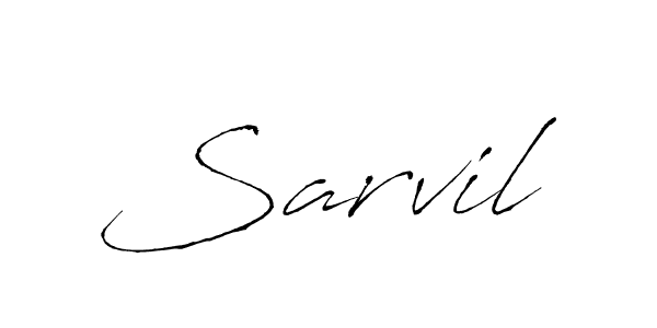 Make a beautiful signature design for name Sarvil. With this signature (Antro_Vectra) style, you can create a handwritten signature for free. Sarvil signature style 6 images and pictures png