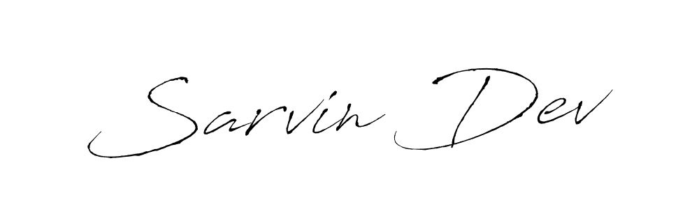 Make a beautiful signature design for name Sarvin Dev. With this signature (Antro_Vectra) style, you can create a handwritten signature for free. Sarvin Dev signature style 6 images and pictures png