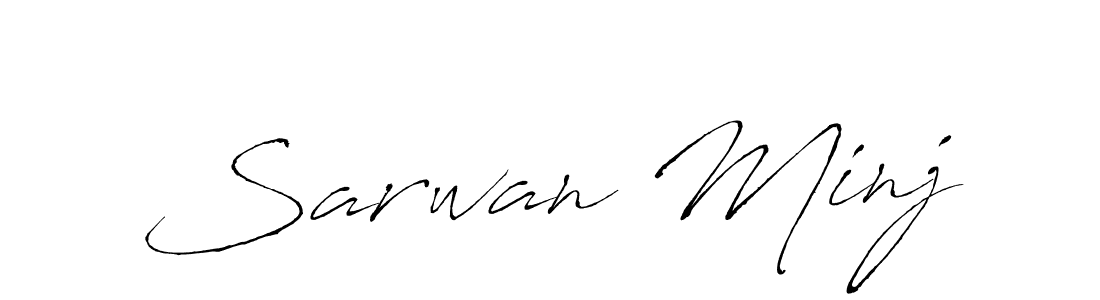 Design your own signature with our free online signature maker. With this signature software, you can create a handwritten (Antro_Vectra) signature for name Sarwan Minj. Sarwan Minj signature style 6 images and pictures png