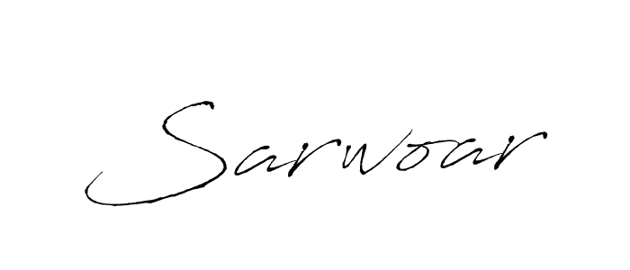 How to make Sarwoar name signature. Use Antro_Vectra style for creating short signs online. This is the latest handwritten sign. Sarwoar signature style 6 images and pictures png