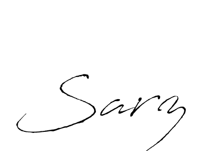 Design your own signature with our free online signature maker. With this signature software, you can create a handwritten (Antro_Vectra) signature for name Sarz. Sarz signature style 6 images and pictures png