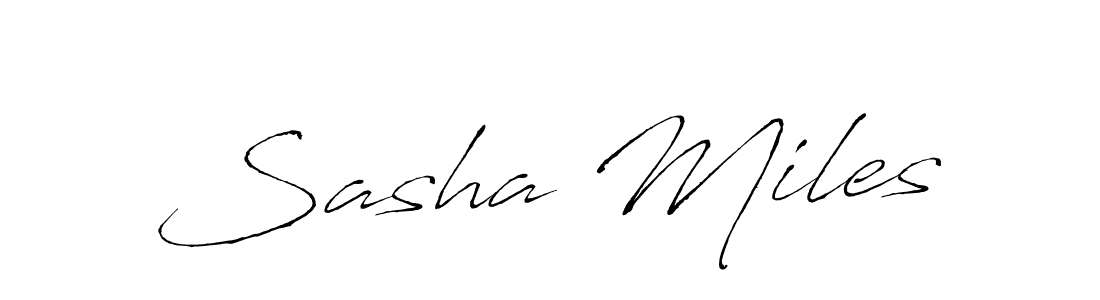 Make a beautiful signature design for name Sasha Miles. With this signature (Antro_Vectra) style, you can create a handwritten signature for free. Sasha Miles signature style 6 images and pictures png