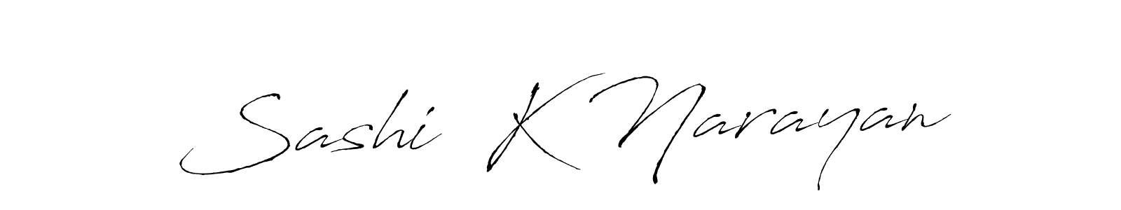 It looks lik you need a new signature style for name Sashi  K Narayan. Design unique handwritten (Antro_Vectra) signature with our free signature maker in just a few clicks. Sashi  K Narayan signature style 6 images and pictures png