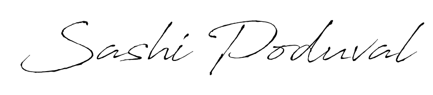 Get inspired by this graceful Antro_Vectra signature style for name Sashi Poduval. Smooth loops and balanced proportions for everyday use. Sashi Poduval signature style 6 images and pictures png
