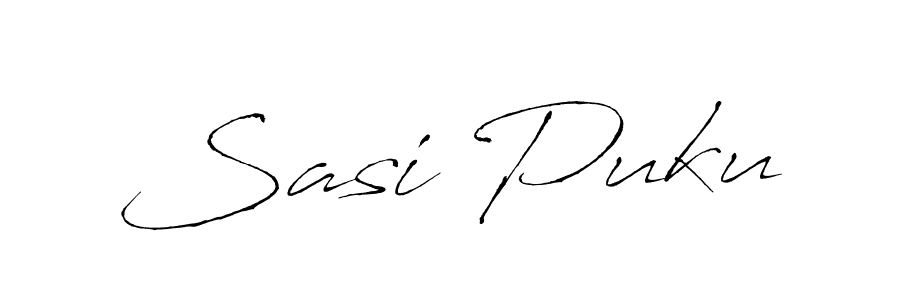 Create a beautiful signature design for name Sasi Puku. With this signature (Antro_Vectra) fonts, you can make a handwritten signature for free. Sasi Puku signature style 6 images and pictures png