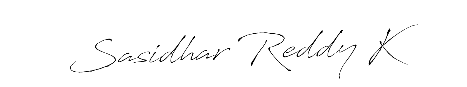 The best way (Antro_Vectra) to make a short signature is to pick only two or three words in your name. The name Sasidhar Reddy K include a total of six letters. For converting this name. Sasidhar Reddy K signature style 6 images and pictures png