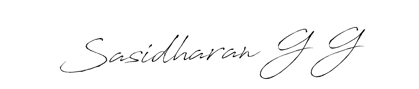 This is the best signature style for the Sasidharan G G name. Also you like these signature font (Antro_Vectra). Mix name signature. Sasidharan G G signature style 6 images and pictures png