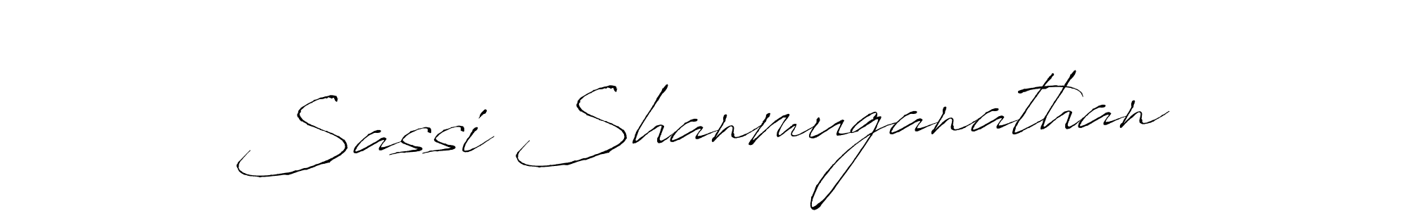 This is the best signature style for the Sassi Shanmuganathan name. Also you like these signature font (Antro_Vectra). Mix name signature. Sassi Shanmuganathan signature style 6 images and pictures png