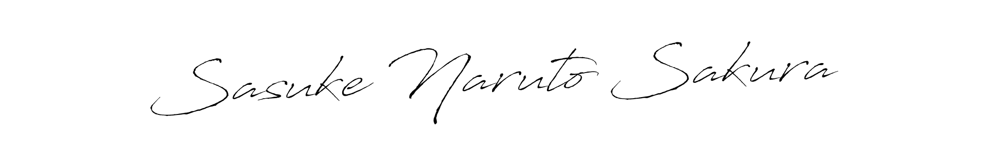 Create a beautiful signature design for name Sasuke Naruto Sakura. With this signature (Antro_Vectra) fonts, you can make a handwritten signature for free. Sasuke Naruto Sakura signature style 6 images and pictures png